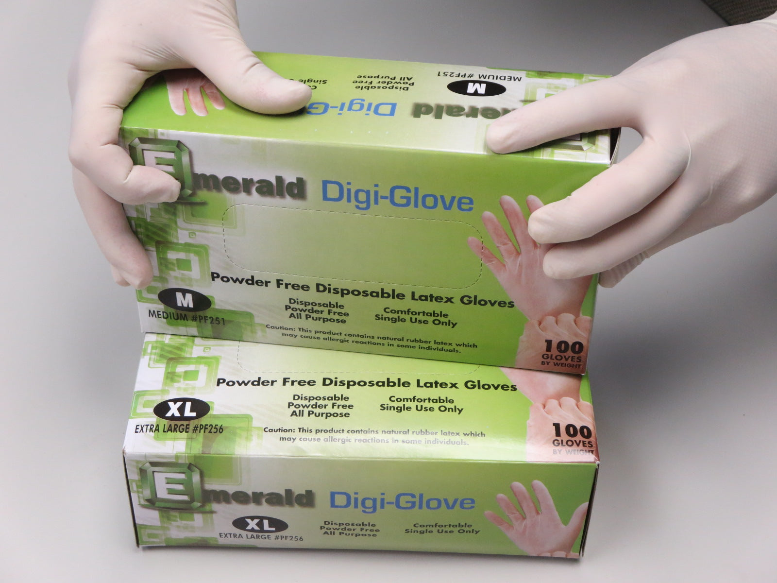 Emerald Digi-Glove PF252 — Large Powder-Free Latex Gloves, 4 MIL