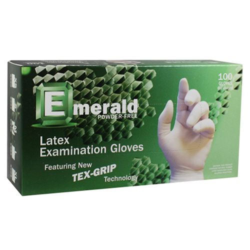 Emerald EM5991 — Small Powder-Free Non-Sterile Latex Exam Gloves — 100/Box